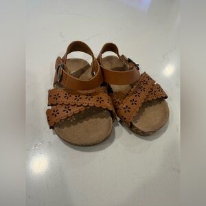 Old Navy Tan Kids Sandals with Floral Design
